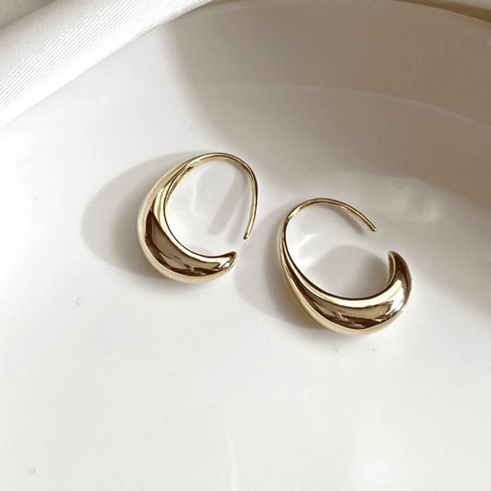 Oval Hoop Gold and Silver Earrings — image 3