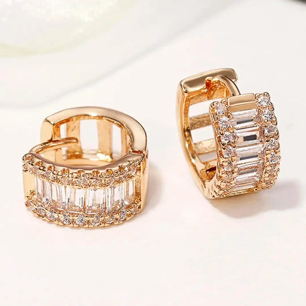 Mini Baguette Zirconia Hoop Earrings — image 4