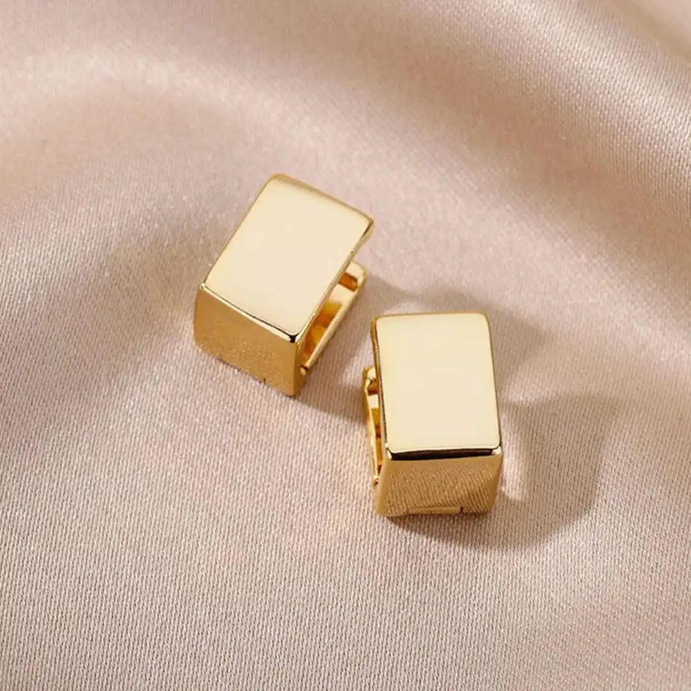 Golden Geometric Square Earrings — image 1