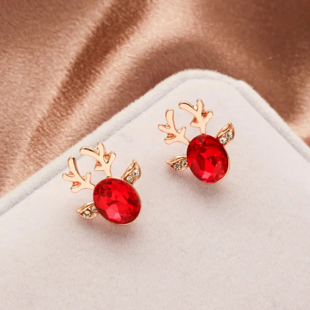 Reindeer Crystal Stud Earrings — image 2