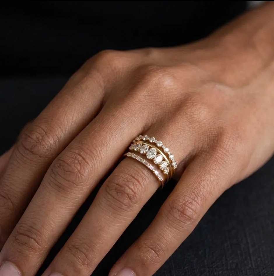 Vintage Elegant Zirconia Ring Set — image 3