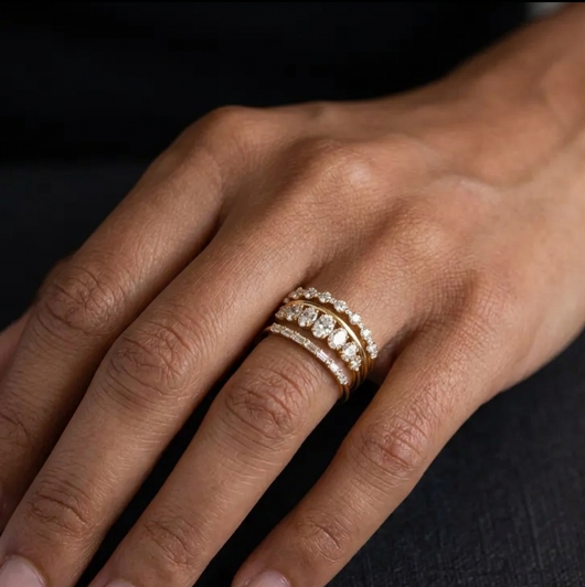 Vintage Elegant Zirconia Ring Set — image 3