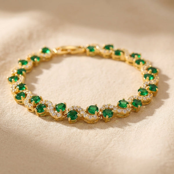 Emerald Crystal Gold Bracelet — image 1