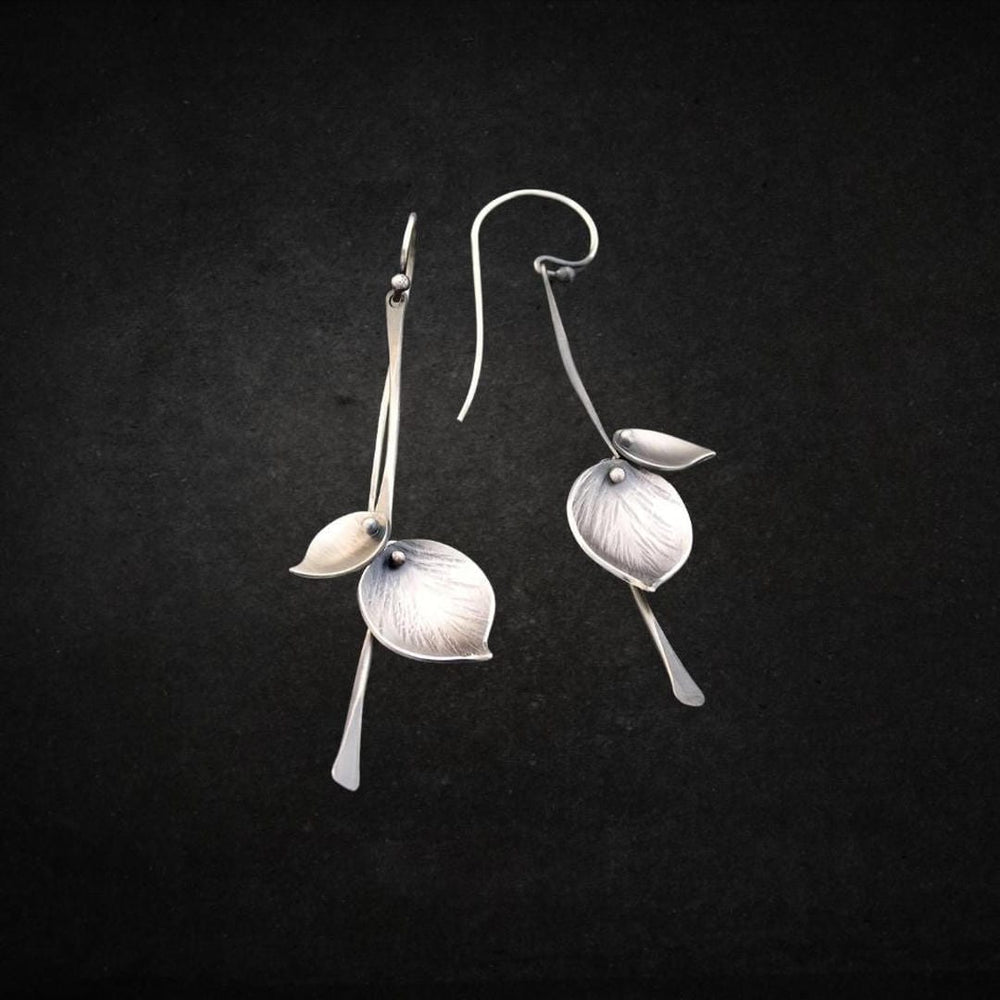 Silver Leaf Vintage Earrings — image 2