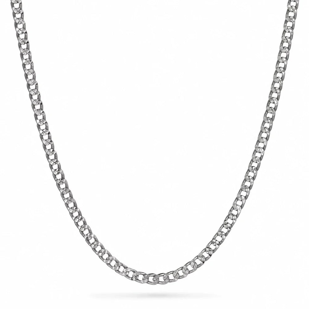 Flat Link White Gold Chain Necklace — image 1