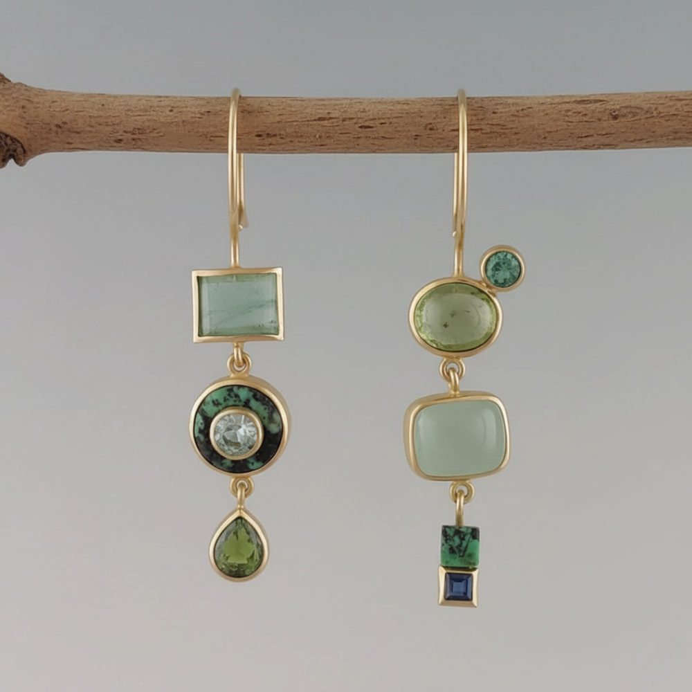 Vintage Green Earrings — image 2