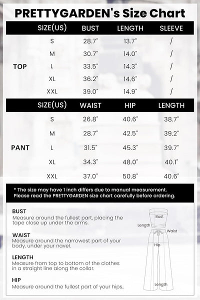 Osonn 2 Piece Sets Casual Ribbed Knit Crop Tube Top Wide Leg Pants Lounge Set
