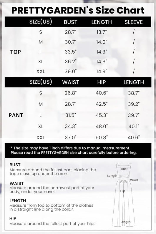 Osonn 2 Piece Sets Casual Ribbed Knit Crop Tube Top Wide Leg Pants Lounge Set