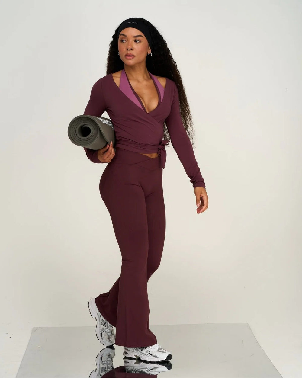 The Essential Collection Wrap Top | Dark Mauve