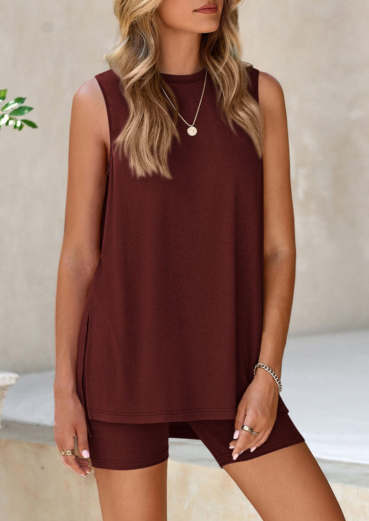Osonn 2 Piece Sets for Women Summer Matching Lounge Shorts Set Resort Airport Travel Loungewear Outfits Clothing