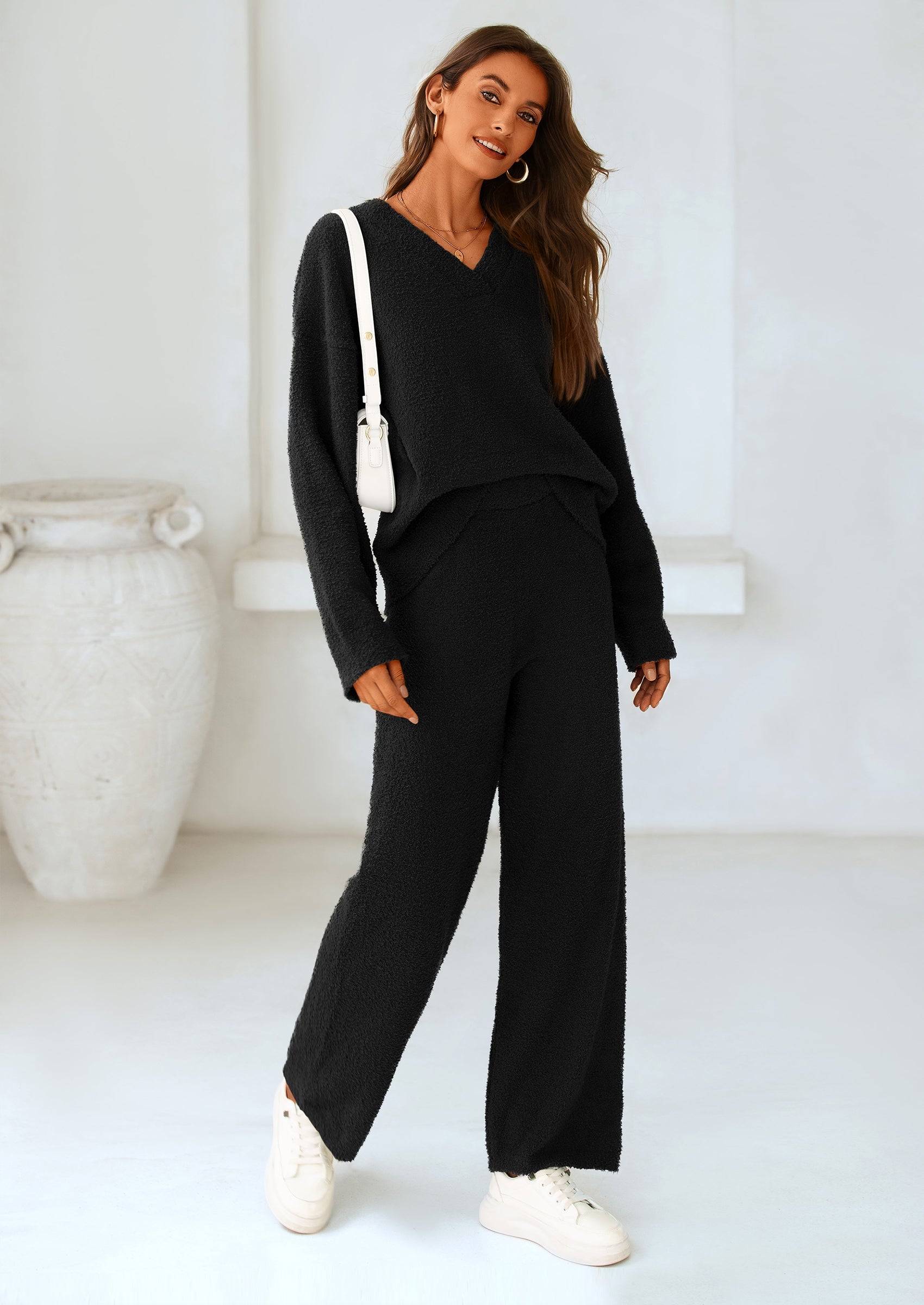 Osonn Lounge Sets for Women Two Piece Sweaters Pajama Set Fall Fashion Loungewear Outfits Matching Winter Clothes