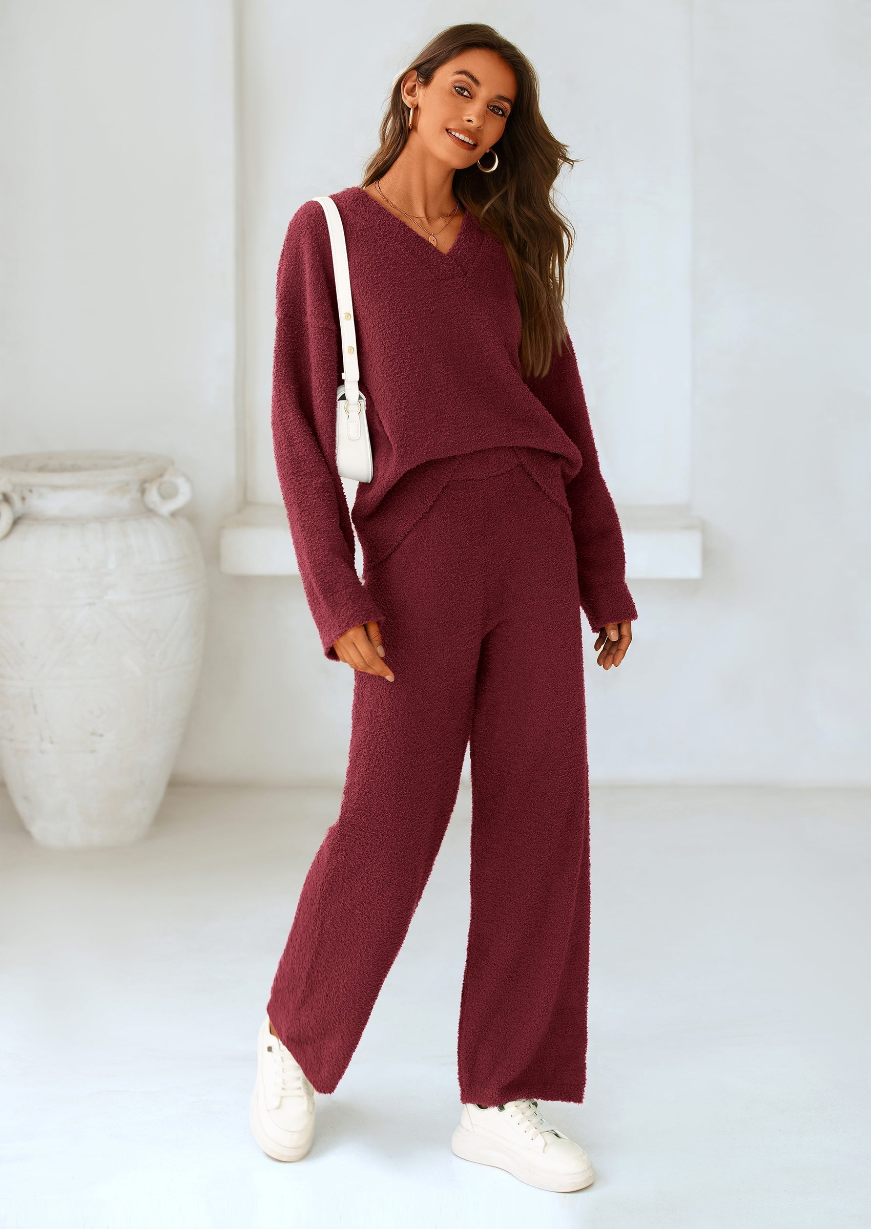 Osonn Lounge Sets for Women Two Piece Sweaters Pajama Set Fall Fashion Loungewear Outfits Matching Winter Clothes