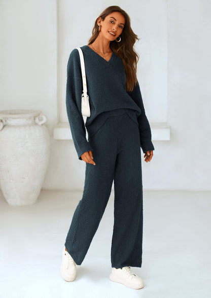 Osonn Lounge Sets for Women Two Piece Sweaters Pajama Set Fall Fashion Loungewear Outfits Matching Winter Clothes