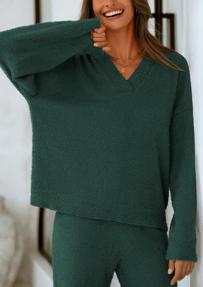 Osonn Lounge Sets for Women Two Piece Sweaters Pajama Set Fall Fashion Loungewear Outfits Matching Winter Clothes