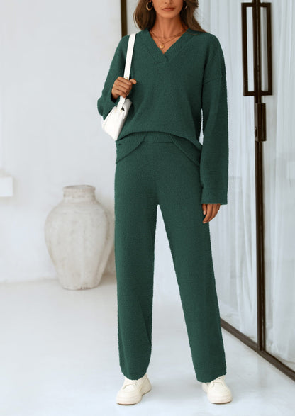 Osonn Lounge Sets for Women Two Piece Sweaters Pajama Set Fall Fashion Loungewear Outfits Matching Winter Clothes
