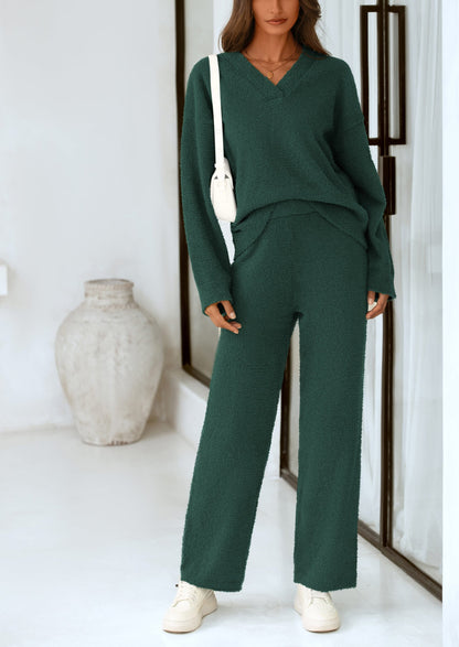 Osonn Lounge Sets for Women Two Piece Sweaters Pajama Set Fall Fashion Loungewear Outfits Matching Winter Clothes