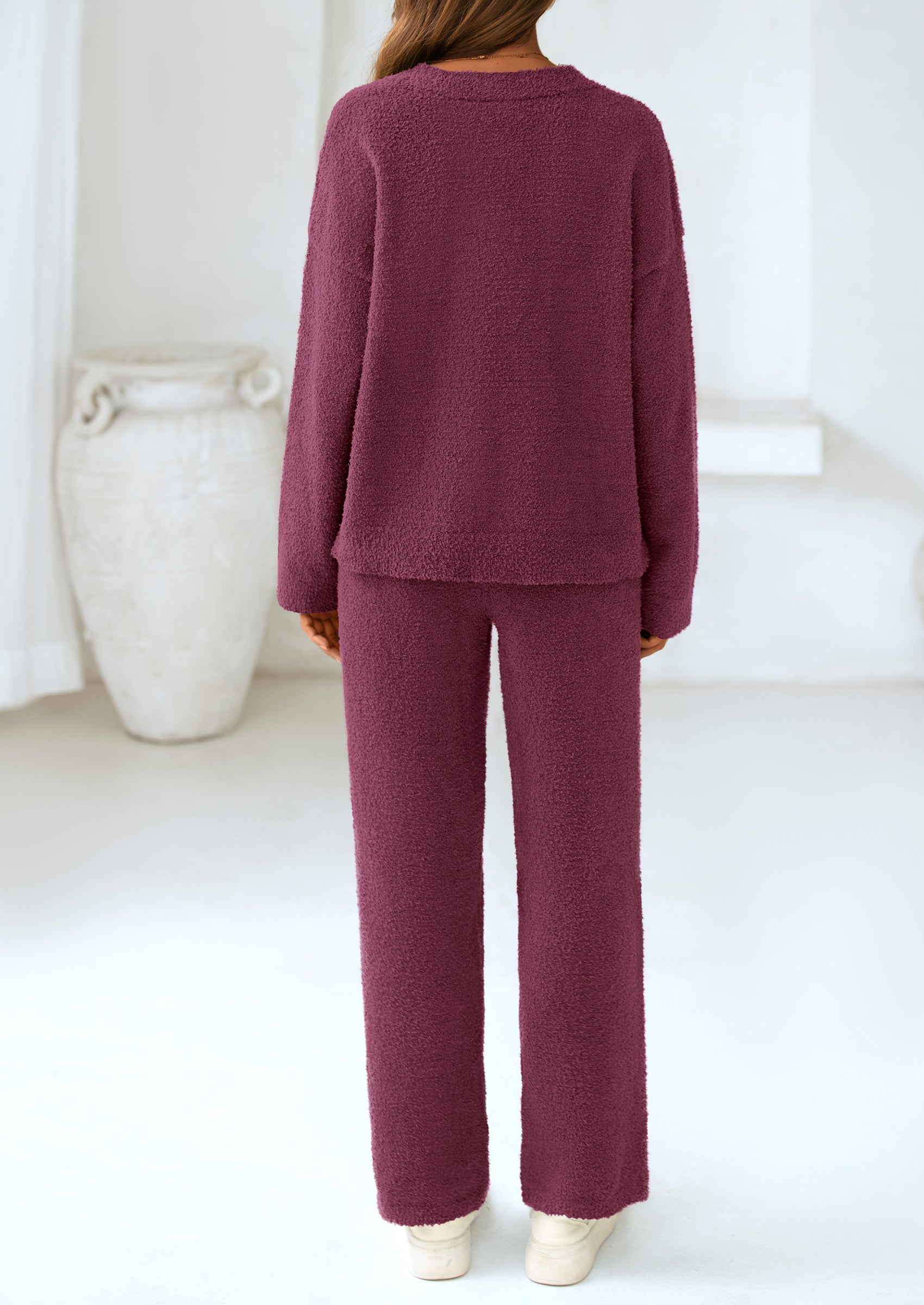 Osonn Lounge Sets for Women Two Piece Sweaters Pajama Set Fall Fashion Loungewear Outfits Matching Winter Clothes