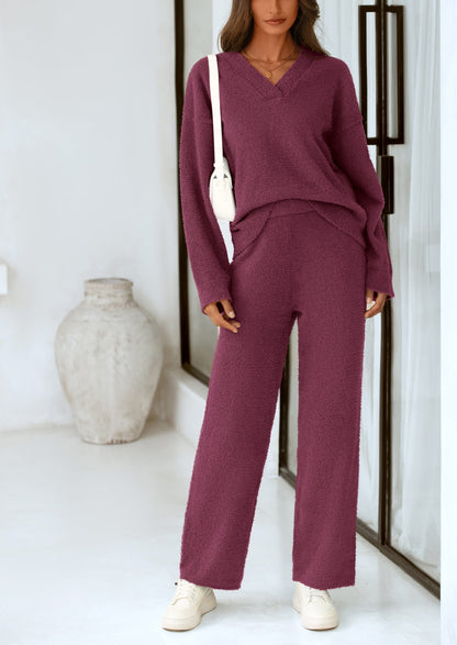 Osonn Lounge Sets for Women Two Piece Sweaters Pajama Set Fall Fashion Loungewear Outfits Matching Winter Clothes