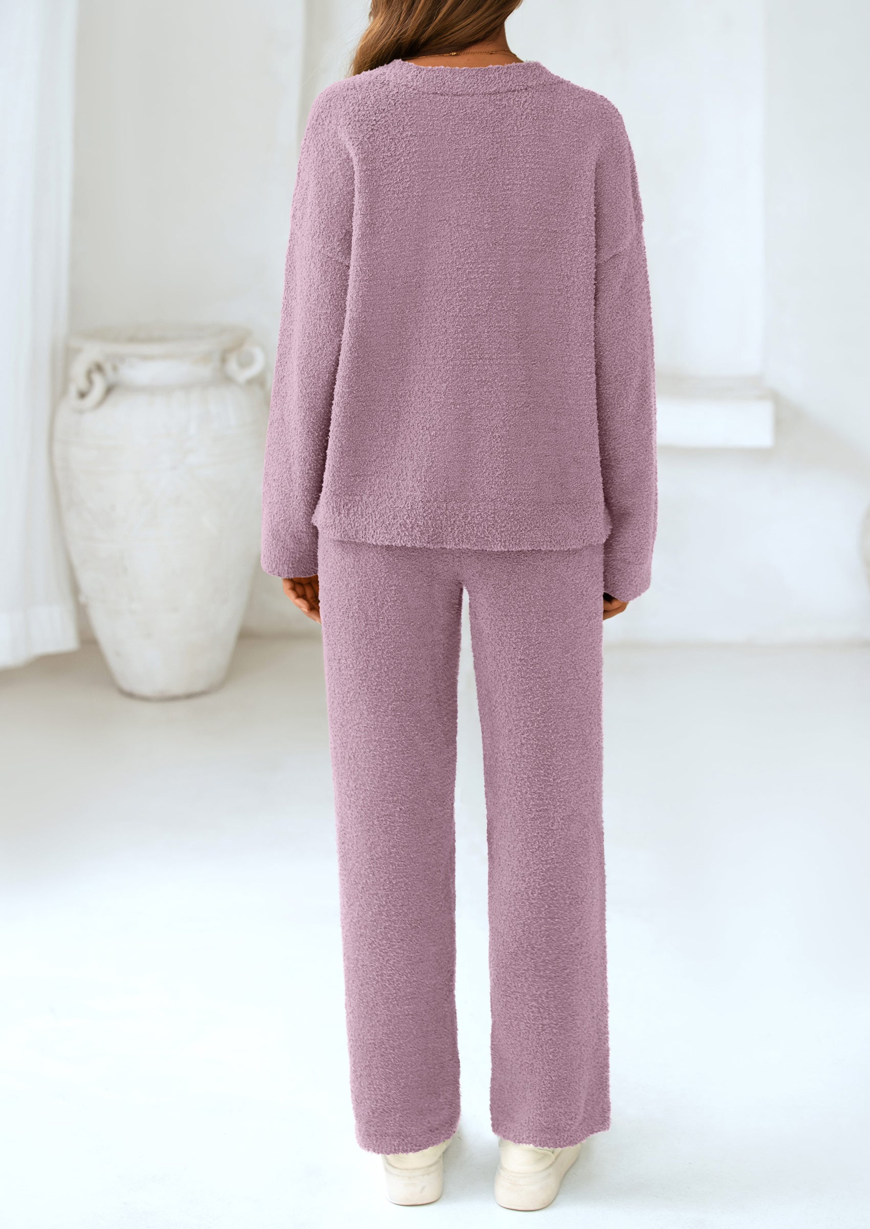 Osonn Lounge Sets for Women Two Piece Sweaters Pajama Set Fall Fashion Loungewear Outfits Matching Winter Clothes
