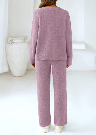Osonn Lounge Sets for Women Two Piece Sweaters Pajama Set Fall Fashion Loungewear Outfits Matching Winter Clothes