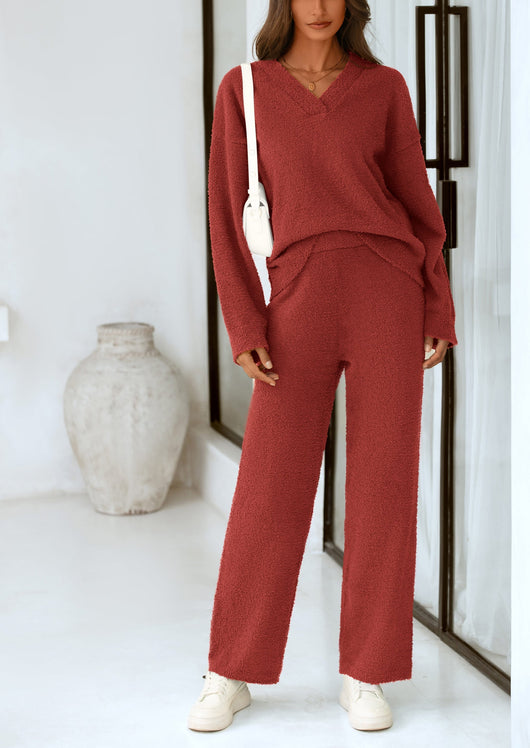 Osonn Lounge Sets for Women Two Piece Sweaters Pajama Set Fall Fashion Loungewear Outfits Matching Winter Clothes