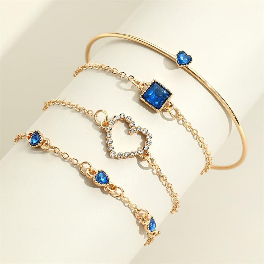 Sapphire Golden Hearts Bracelet Set — image 2
