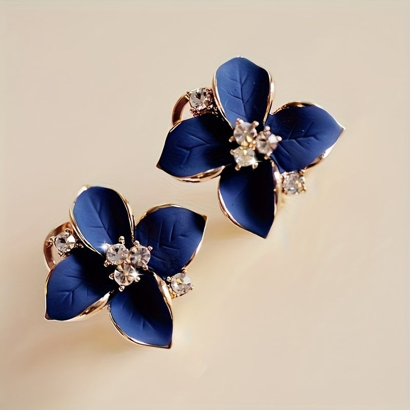 Blue Petal Flower Earrings — image 1