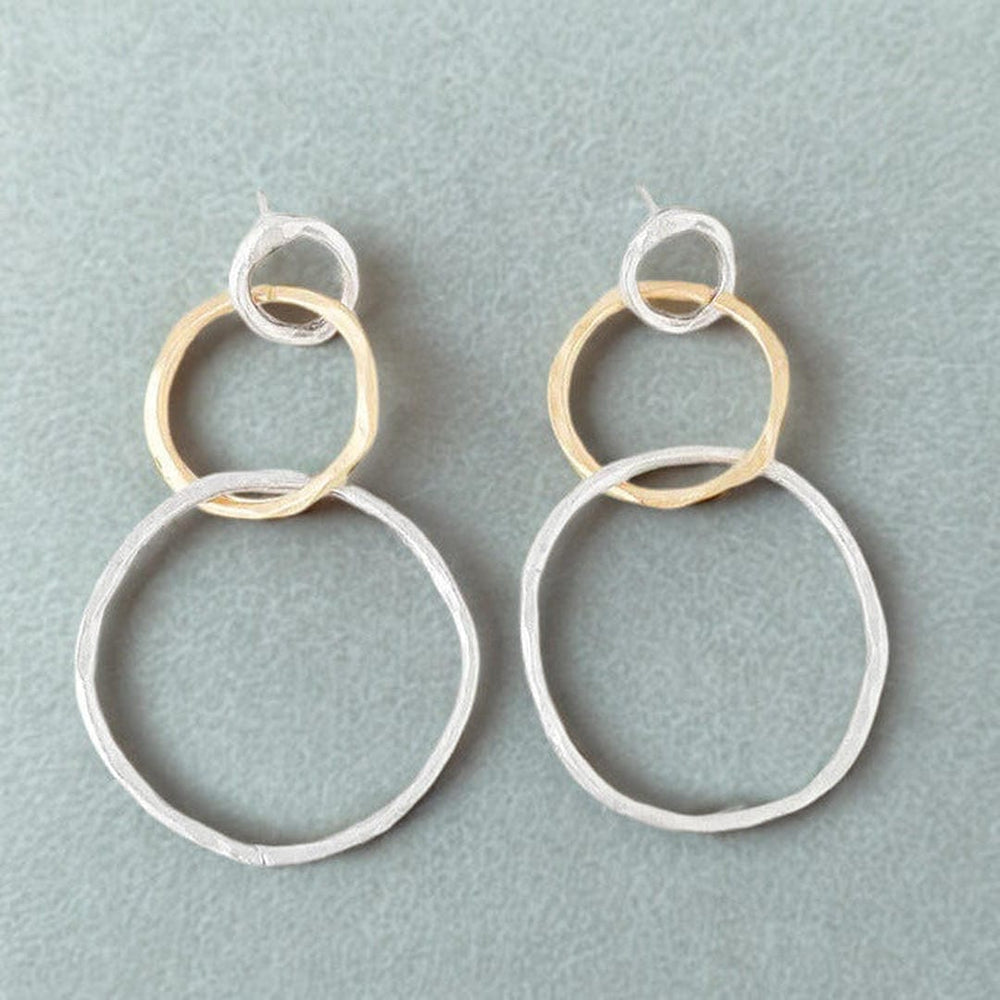 Vintage Gold and Silver Hoop Earrings — image 2