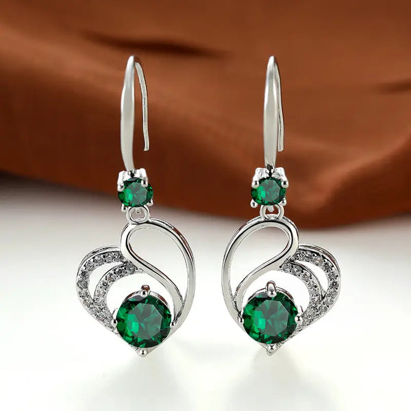 Seraphina Duval Emerald Heart Earrings — image 1