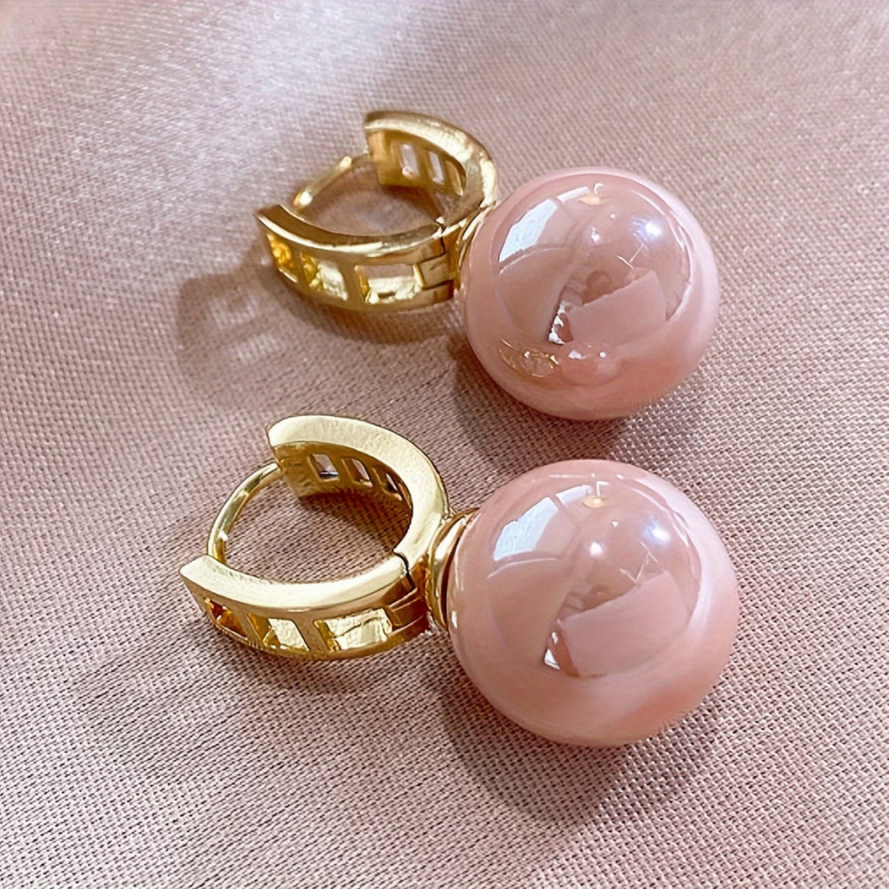 Spherical Rose Pearl Earrings — image 2