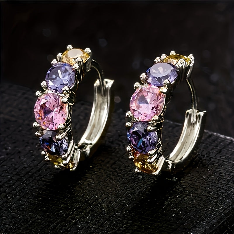 Vintage Inlaid Gemstone Earrings — image 2