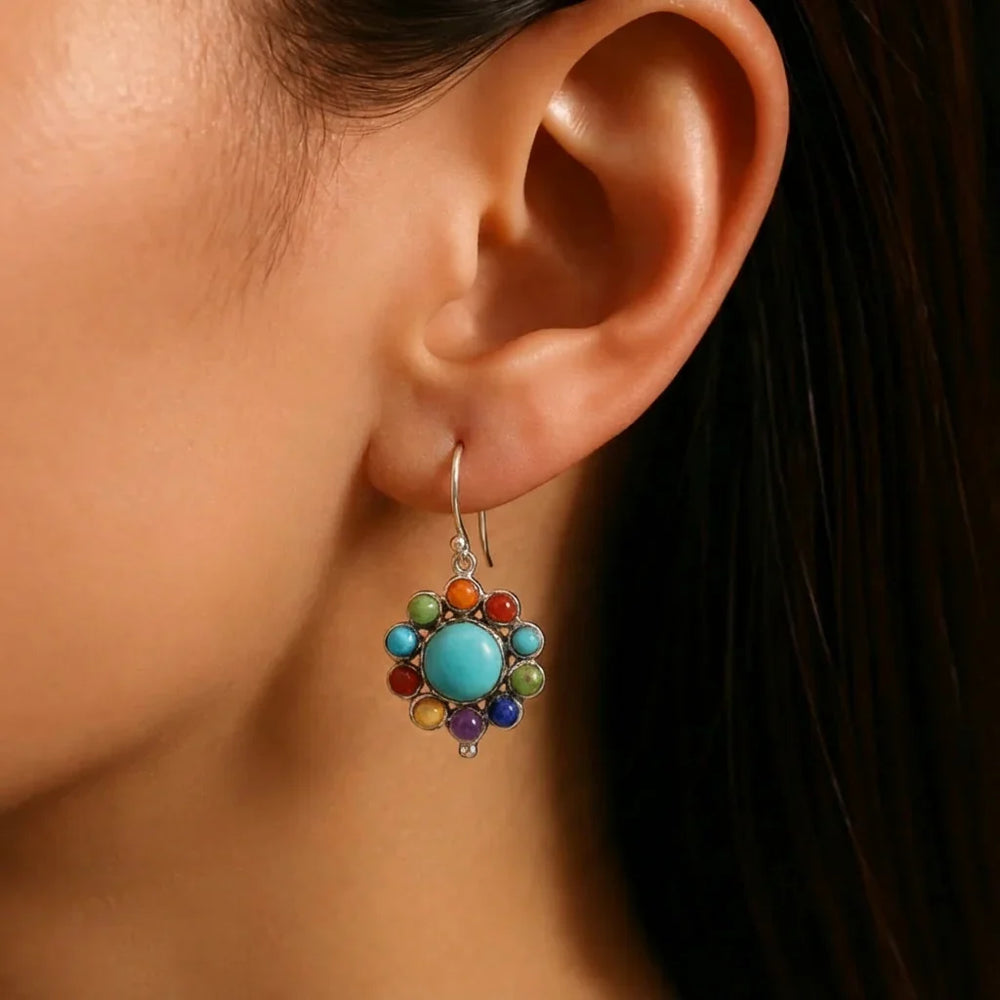 Radiant Turquoise Hoop Earrings — image 2
