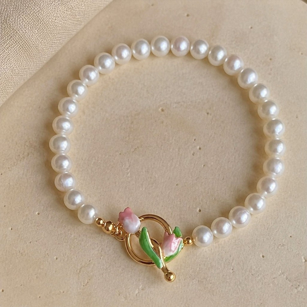 Tulip Pearl Charm Bracelet — image 2