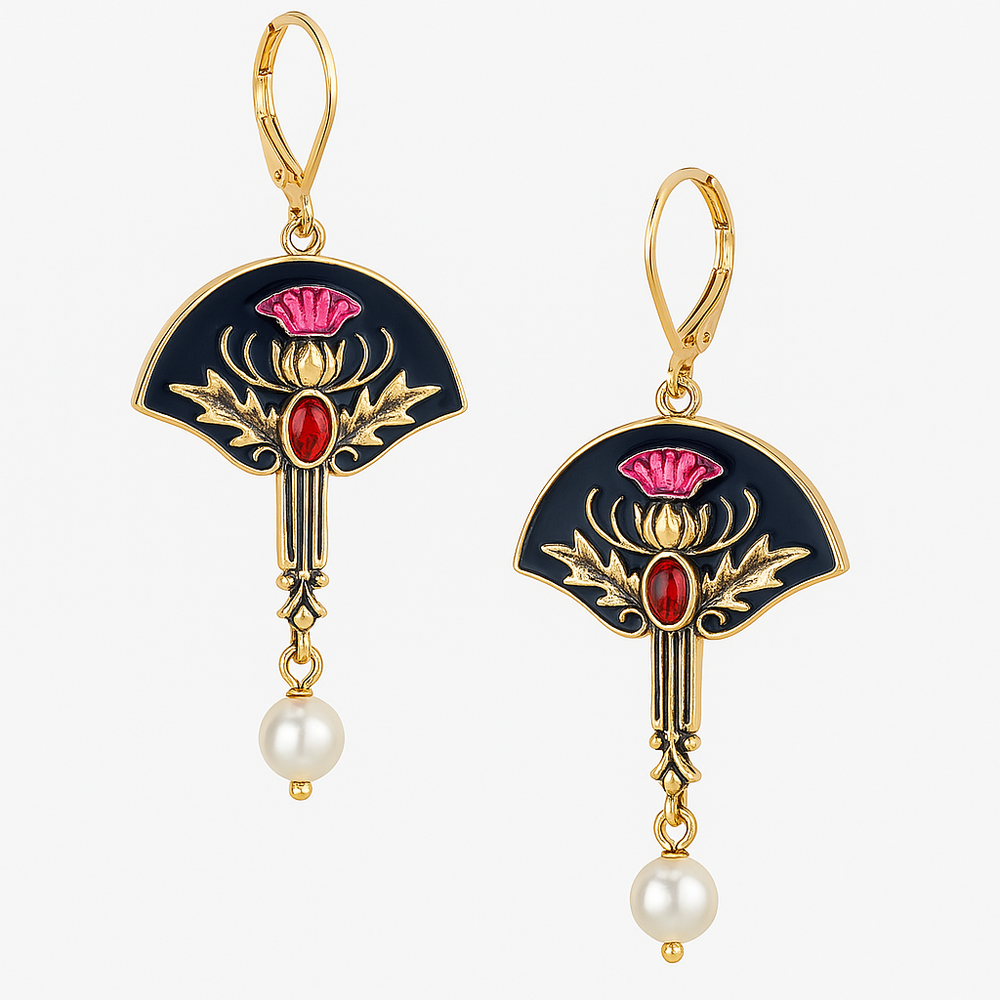 Pearl Red Crystal Earrings — image 4