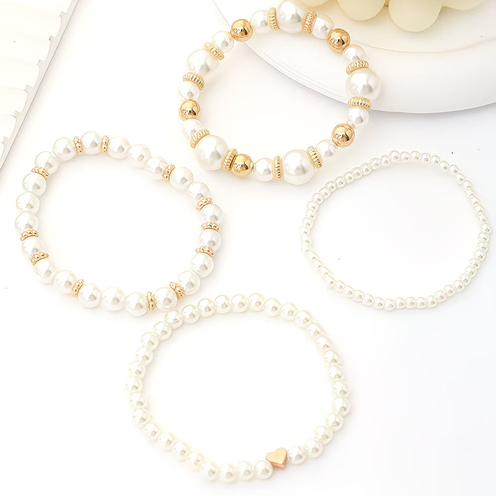 Pearl Stacking Bracelet Set — image 2