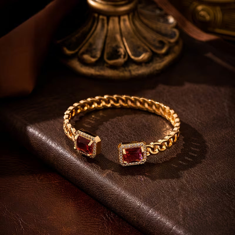 Veloria Ruby Open Gold Bracelet — image 2