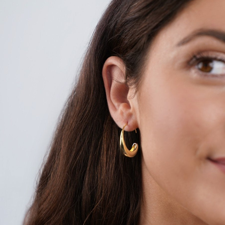 Luxe Drop Hoop Earrings — image 2
