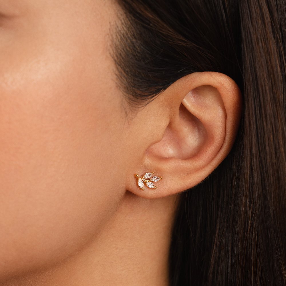 Crystal Chic Leaf Earrings — image 2