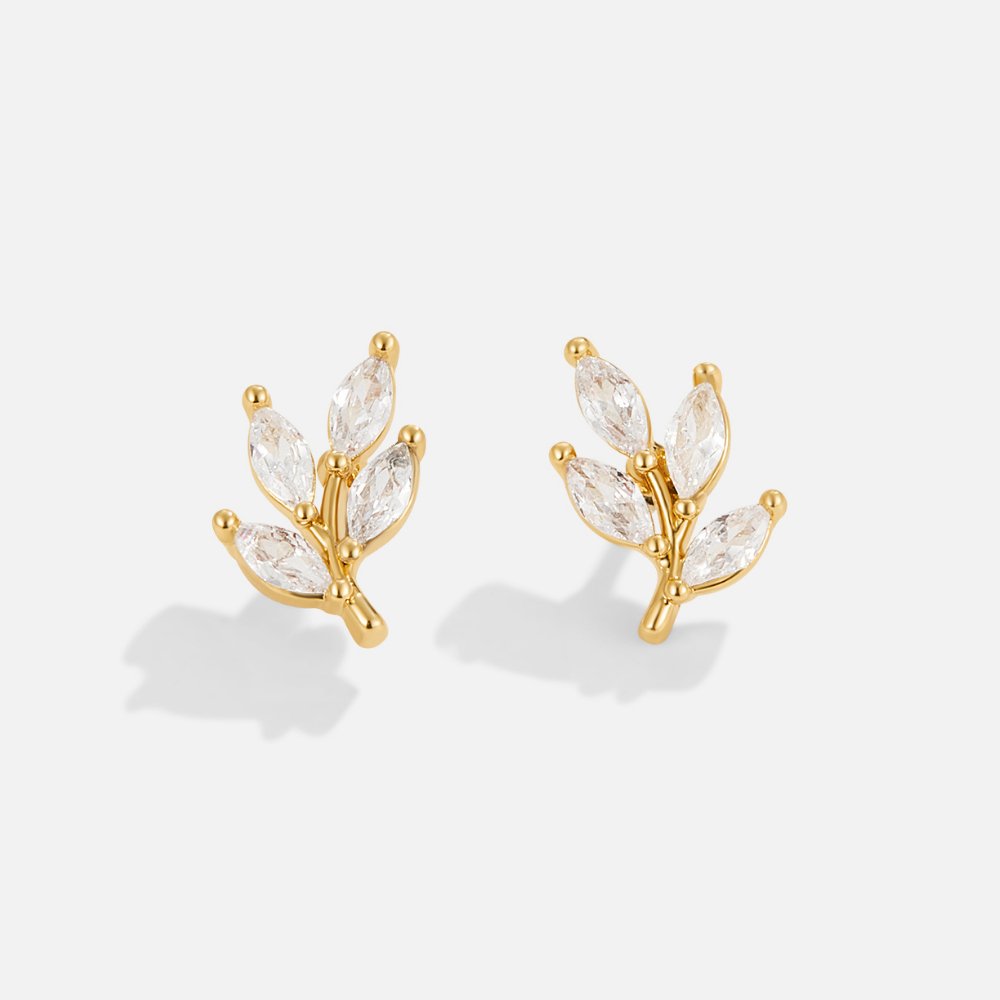 Crystal Chic Leaf Earrings — image 3