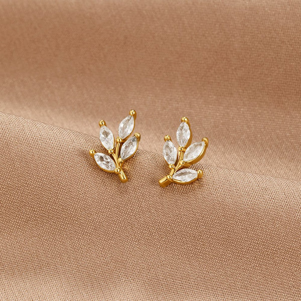 Crystal Chic Leaf Earrings — image 1