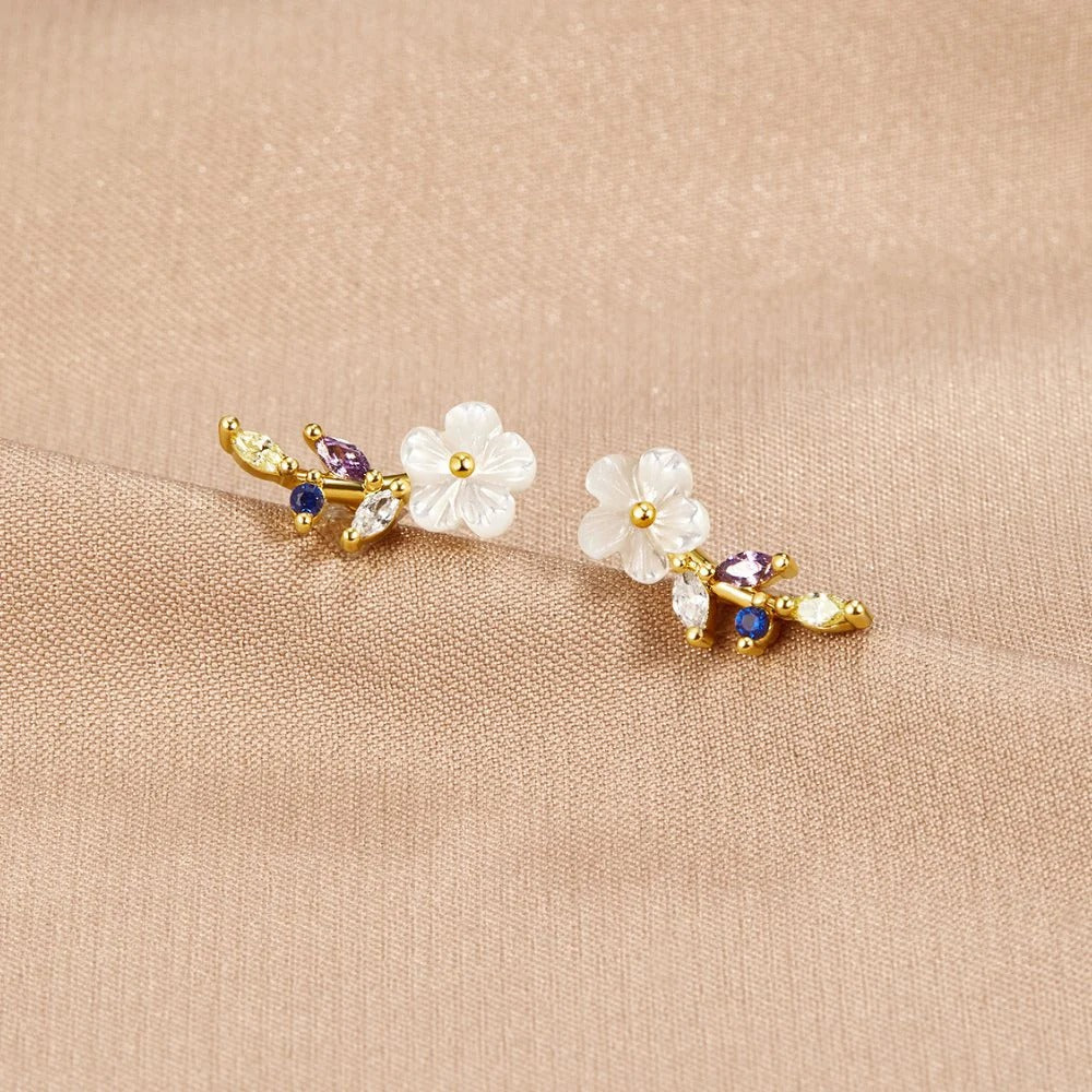 Crystal White Blossom Earrings — image 1