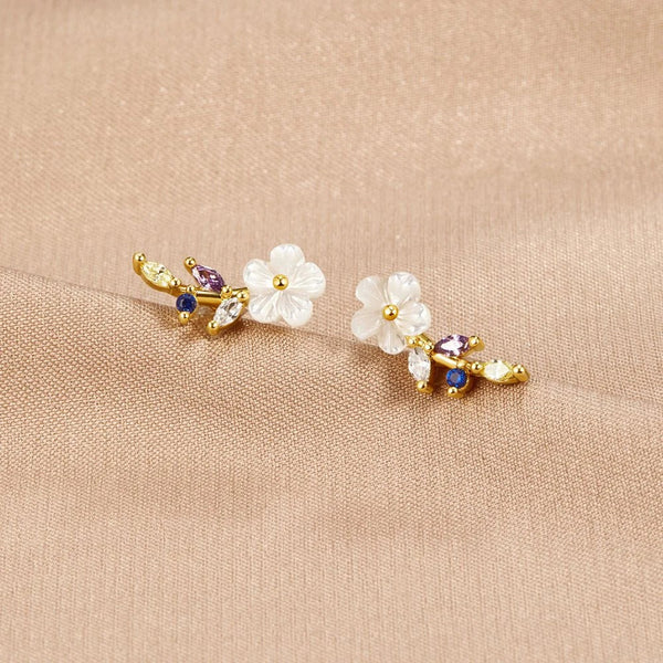 Crystal White Blossom Earrings — image 1