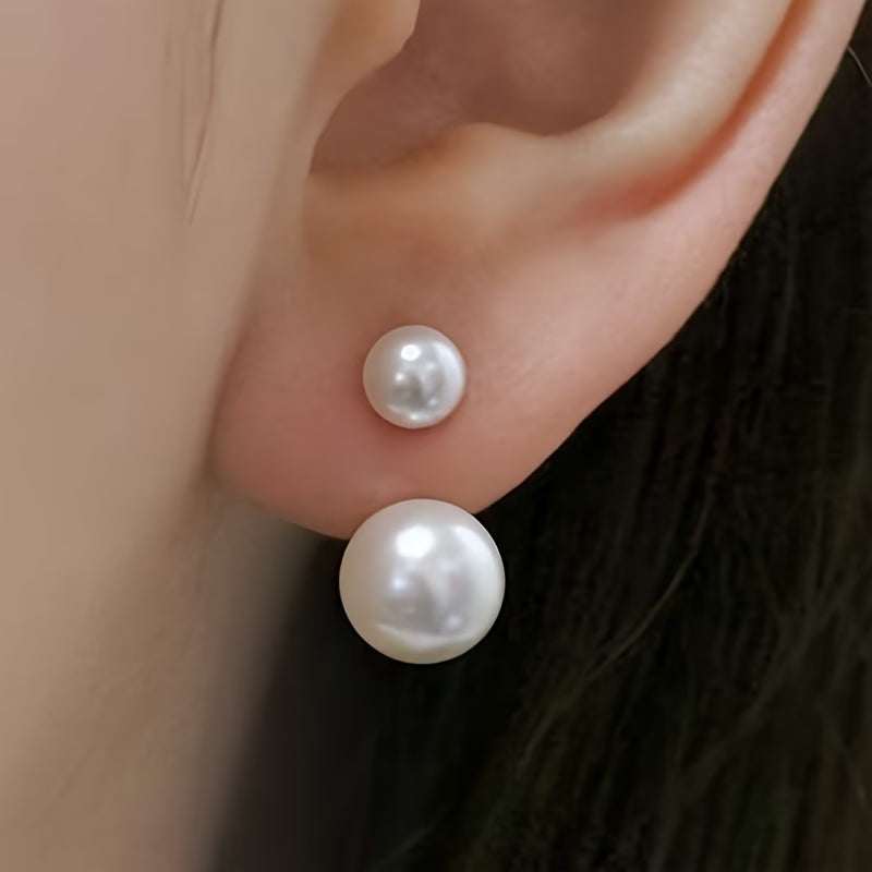 Double Pearl Statement Earrings — image 2