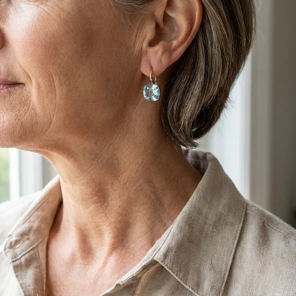 Blue Inlaid Zirconia Earrings — image 2