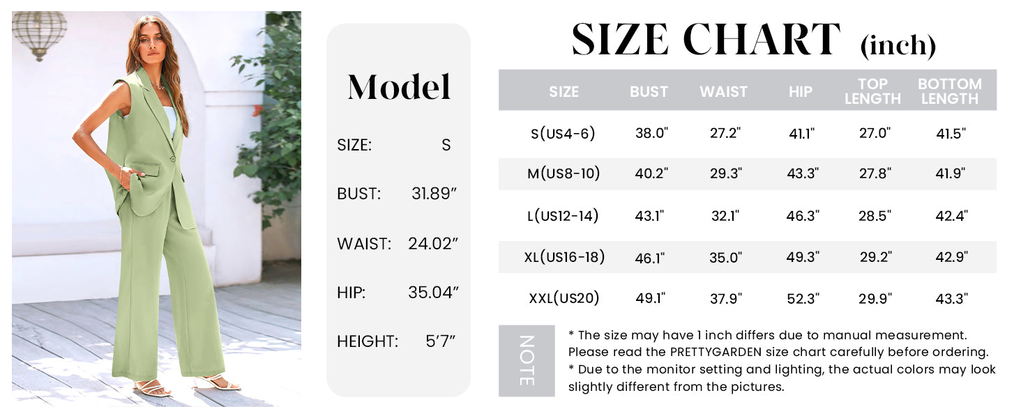 Osonn Women's 2 Piece Outfits Sleeveless Suit Vest and Wide Leg Pants Business Casual Blazer Sets