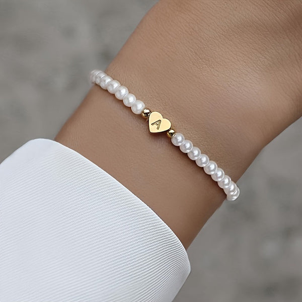 Chic A-Z Heart Initial Bracelet — image 1