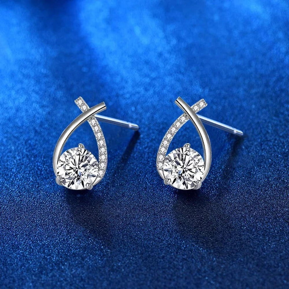 Luxury Twisted Teardrop Cubic Stud Earrings — image 4