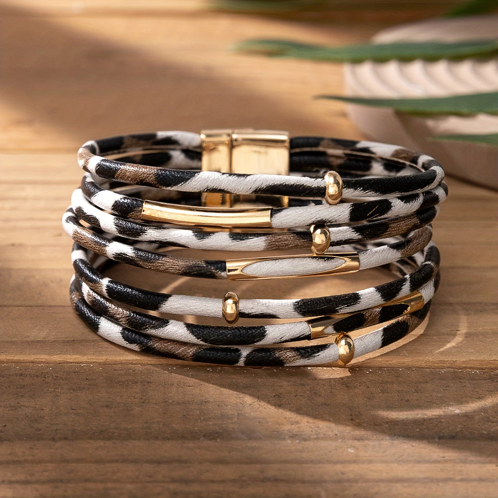 Leopard Leather Boho Bracelet — image 2