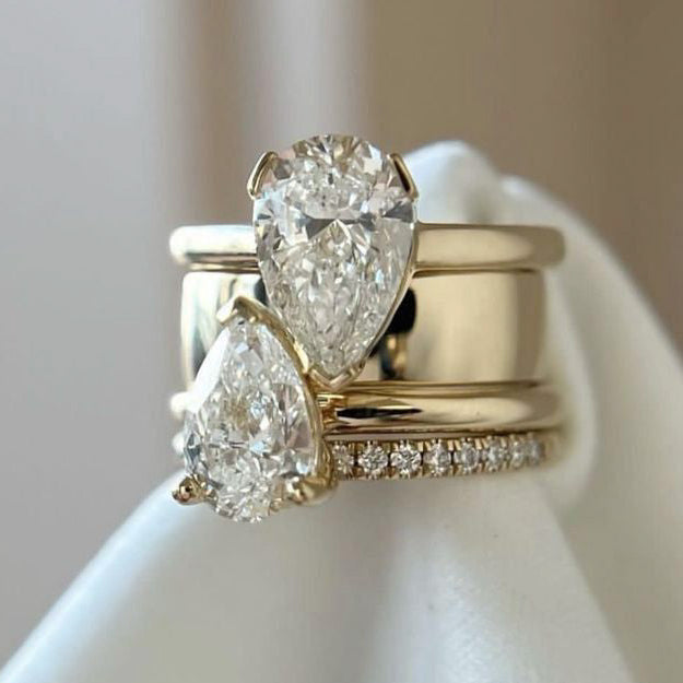Vintage Dual Zirconia Drop Ring — image 2