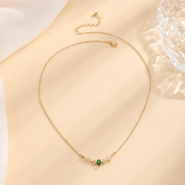 Classic Emerald Marquise Leaf Pendant — image 1
